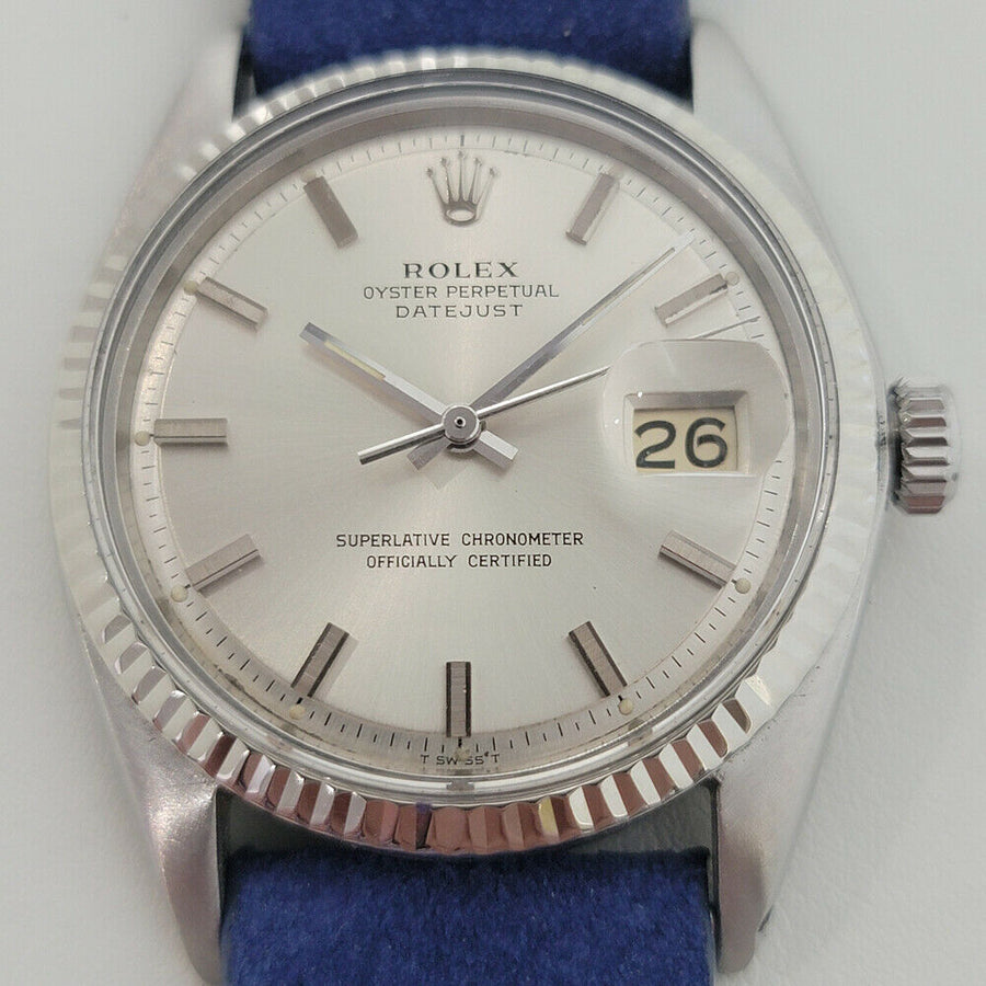 Mens Rolex Oyster Datejust 1601 36mm 18k SS Automatic 1960s Vintage Swiss RJC175