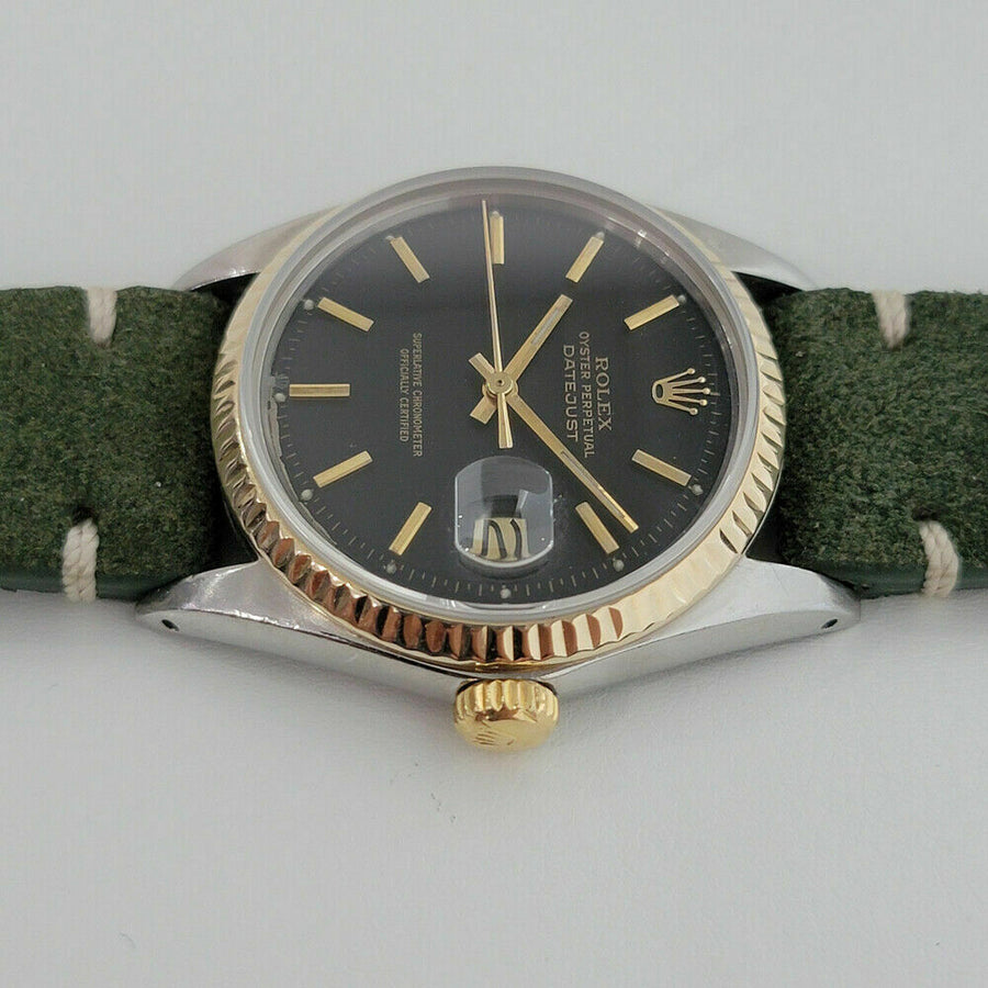 Mens Rolex Oyster Datejust 1601 36mm 18k Gold SS Automatic 1960s Vintage RJC142