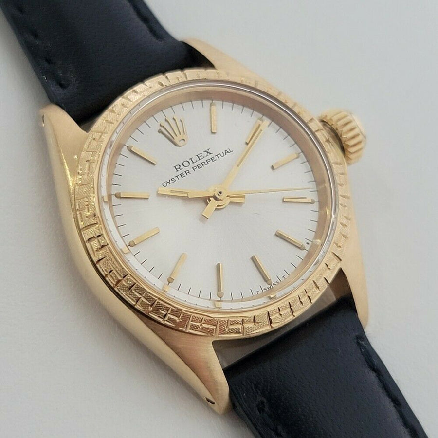 Ladies Rolex Oyster Perpetual Ref 6802 25mm 18k Gold Automatic 1960s RA135