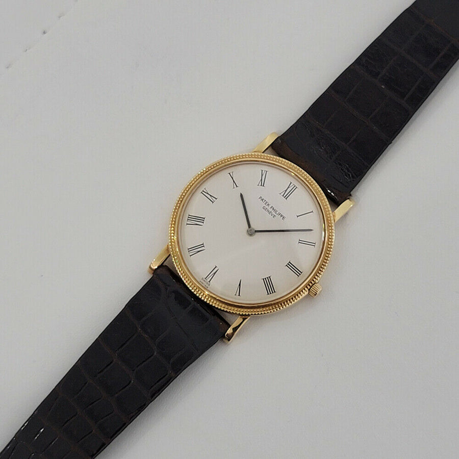 Mens Patek Philippe Calatrava 3520 32mm 18k Gold Hand-Wind 1970s Original RJC160