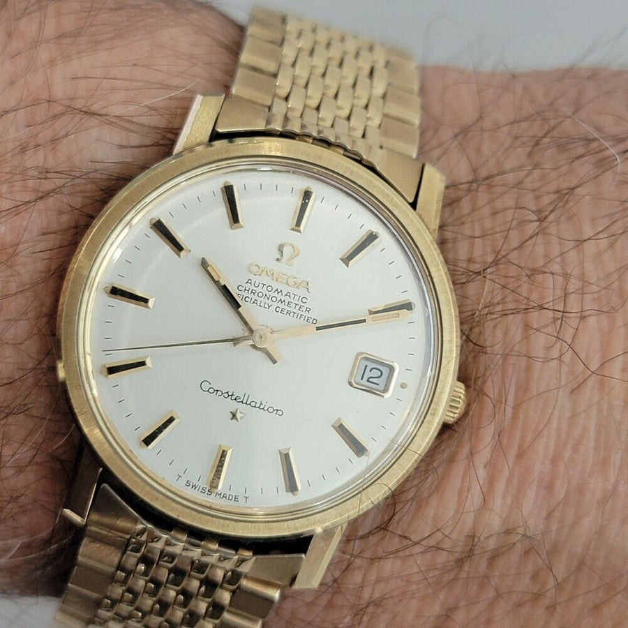 Mens Omega Constellation 35mm 14K Gold Capped Automatic 1960s All Original JM16