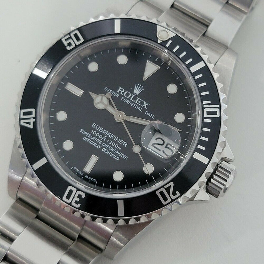 Mens Rolex Submariner Ref 16610 Date Automatic 2000s All Original w Pouch RA257