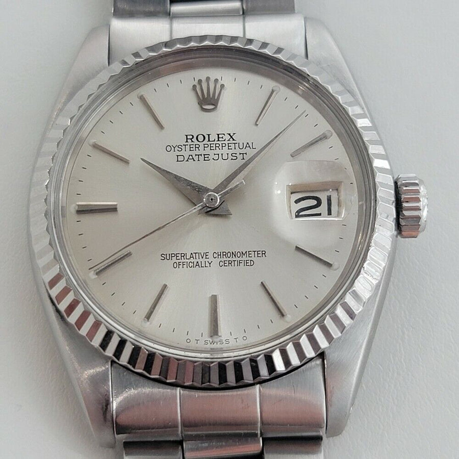 Mens Rolex Oyster Datejust Ref 1601 36mm 18k Gold SS 1960s Automatic RJC202