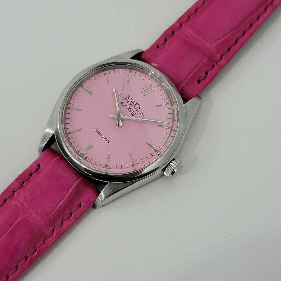 Mens Rolex Oyster Precision 1002 Air King 34mm Pink Dial Automatic 1970s RA172P