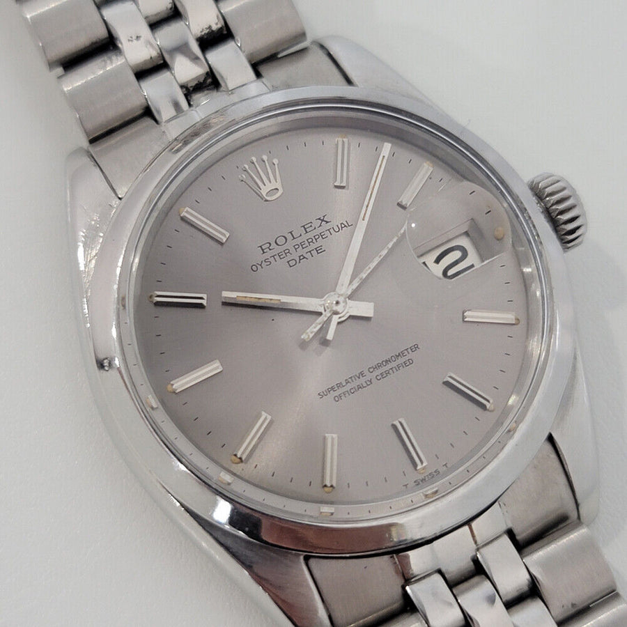 Mens Rolex Oyster Perpetual Date Ref 1500 35mm 1960s Automatic Vintage RJC182S