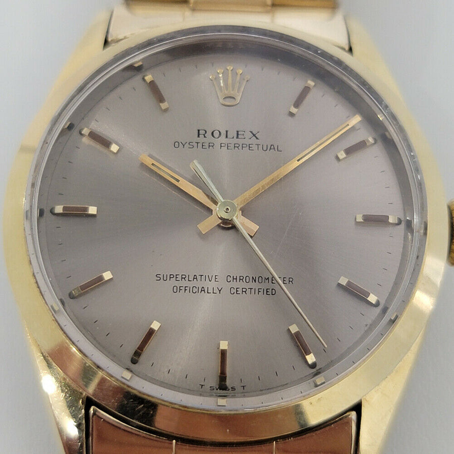 Mens Rolex Oyster Ref 1024 34mm Gold-Capped Automatic 1960s w Box Paper RA200