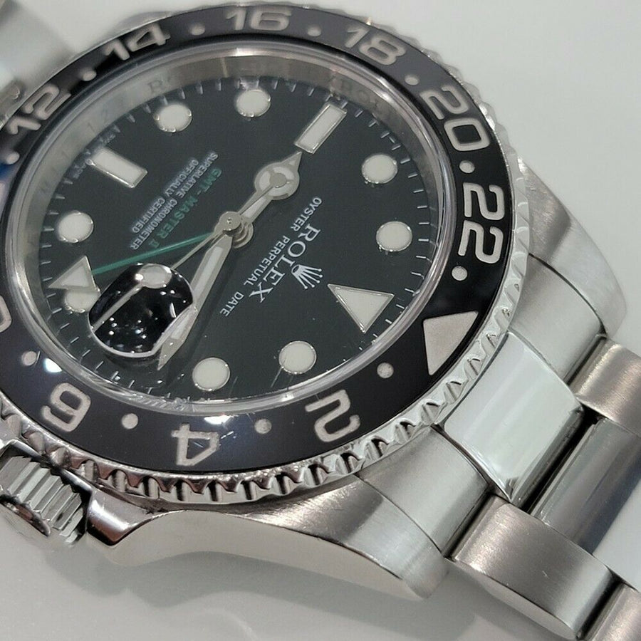 Mens Rolex GMT Master II Ref 116710LN Date Automatic 2000s w Pouch JAC14