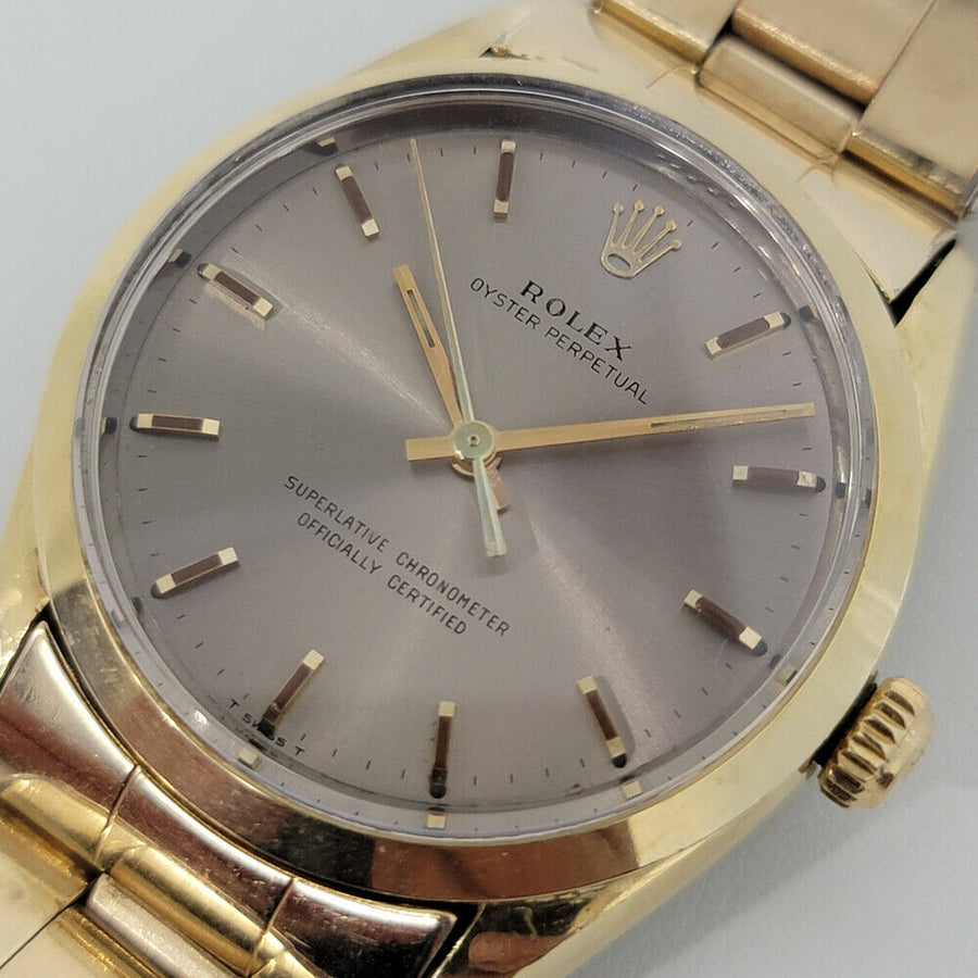 Mens Rolex Oyster Ref 1024 34mm Gold-Capped Automatic 1960s w Box Paper RA200