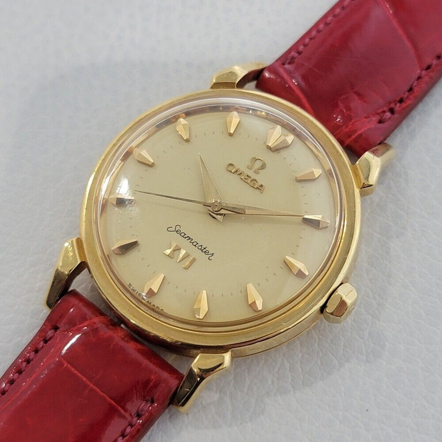 Mens Omega Seamaster XVI Olympic 18k Gold Automatic 1950s w Box JM1